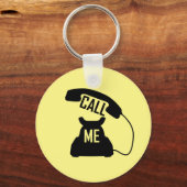 ブラックヴィンテージレトロ電話 キーホルダー (正面)