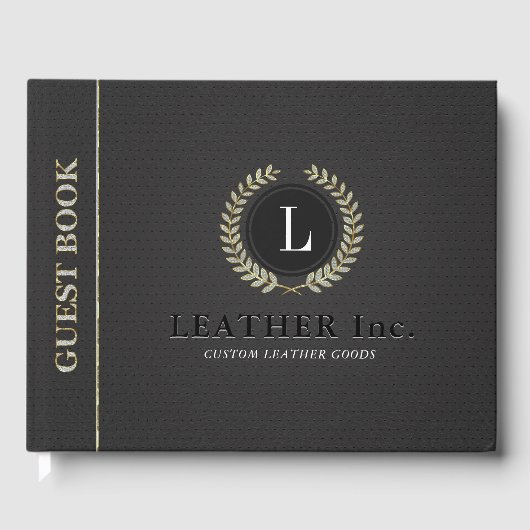 ブラックヴィンテージレフェイクントグリッターアクセント ゲストブック (正面)
