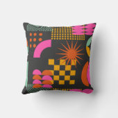 ブラックヴィンテージ抽象芸術幾何学模様 クッション (裏面)