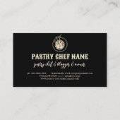 ブラックヴィンテージ生地ミキシングベーカリーペストリー 名刺 (裏面)