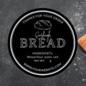 ブラックヴィンテージ素朴ソース生地パンのシール ラウンドシール