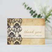 ブラックヴィンテージ結婚旋回サンキューカード サンキューカード (スタンド正面)