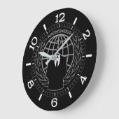 ブラックールクダイヤルの匿名ロゴタイプ ラージ壁時計 (傾斜)