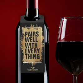 ブラック上のすべての金箔とよくペア ボトルネックタグ