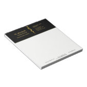 ブラック上のアスレピウス金ゴールドの医療の上品なロッド ノートパッド (アングル)