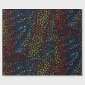 ブラック上の抽象化ワイヤデザイン ラッピングペーパー (フラット)