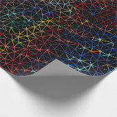 ブラック上の抽象化ワイヤデザイン ラッピングペーパー (角)