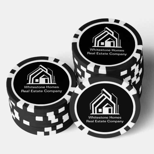 ブラック不動産会社カスタムレアルター ポーカーチップ (積み重ね)