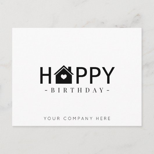 ブラック不動産 ハッピーバースデー ポストカード (正面)