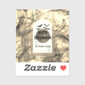 ブラック不気味こうもりムーンモダンハッピーハローウィン シール (シート)