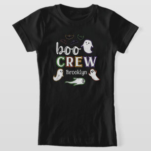 ブラック不気味こうもり&幽霊ハロウィーンブクルー Tシャツ