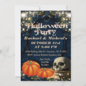 ブラック不気味アダルトスカルハロウィーン招待状 招待状 (正面)