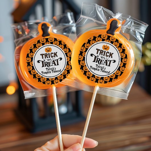 ブラック不気味オレンジカボンプキンボーイハロウィーン誕生日 ラウンドシール