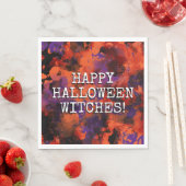 ブラック不気味オレンジパープルハッピーハローウィンパーティー スタンダードランチョンナプキン (インサイチュ)