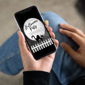 ブラック不気味キャットハローウィンパーティカスタム 招待状