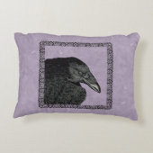 ブラック不気味クロウレイブン顔 アクセントクッション (裏面)