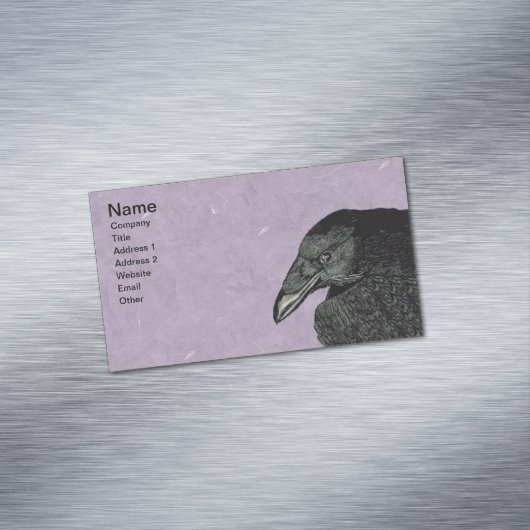 ブラック不気味クロウレイブン顔 マグネット名刺 (インサイチュ)