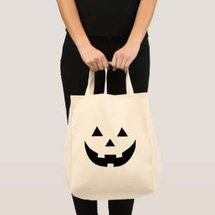 ブラック不気味ハロウィーンのカボチャのちょうちん顔ハロウィーンキャンディ トートバッグ