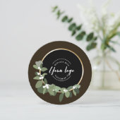 ブラック企業のグリーンリースカスタムロゴクリスマス シーズンカード (スタンド正面)