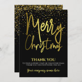 ブラック企業の金ゴールドクリスマス シーズンカード (正面/裏面)