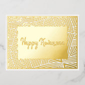 ブラック伝統アフリカンアメリカンホリデークワンザ 箔シーズンポストカード (正面)