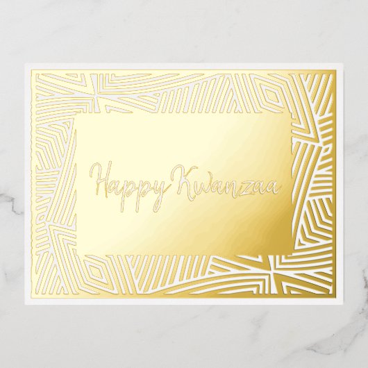 ブラック伝統アフリカンアメリカンホリデークワンザ 箔シーズンポストカード (正面)