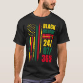 ブラック伝統ブラック履歴月24 7 誇りを持った 365 Tシャツ (正面)