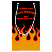 ブラック伝統的とオレンジのフレー改造ムレース スモールペーパーバッグ (裏面)