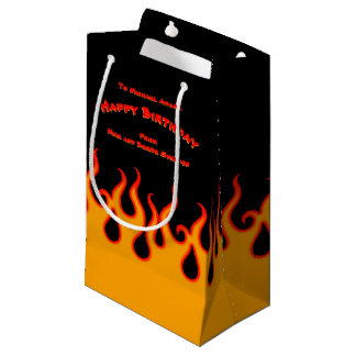 ブラック伝統的とオレンジのフレー改造ムレース スモールペーパーバッグ