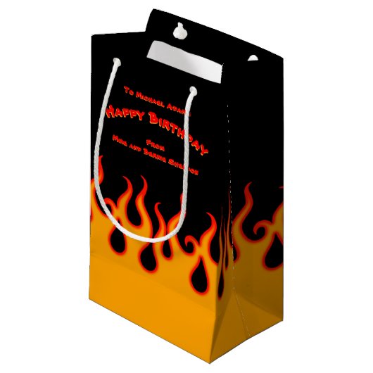 ブラック伝統的とオレンジのフレー改造ムレース スモールペーパーバッグ (正面アングル)