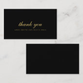ブラック伝統的と金ゴールド結婚のサンキューカード エンクロージャーカード (正面/裏面)