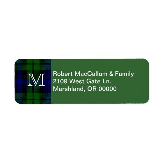 ブラック伝統的ウォッチタータンチェックプレイド ラベル (正面)