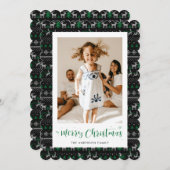 ブラック伝統的フォトメリークリスマスカード シーズンカード (正面/裏面)