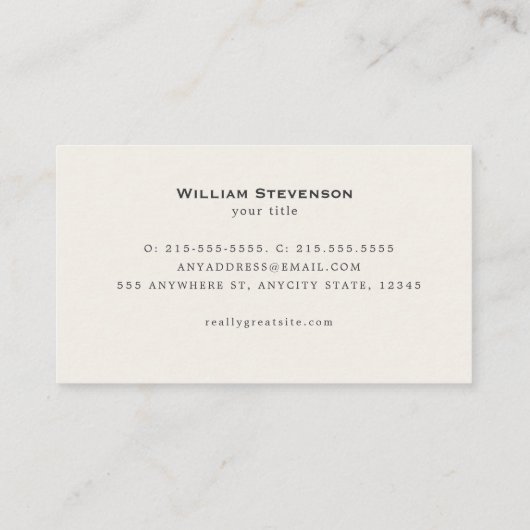 ブラック伝統的プロフェッショナル 名刺 (裏面)