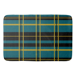 ブラック伝統的、バタークリーム、ダークティーを格子状に塗った。 バスマット