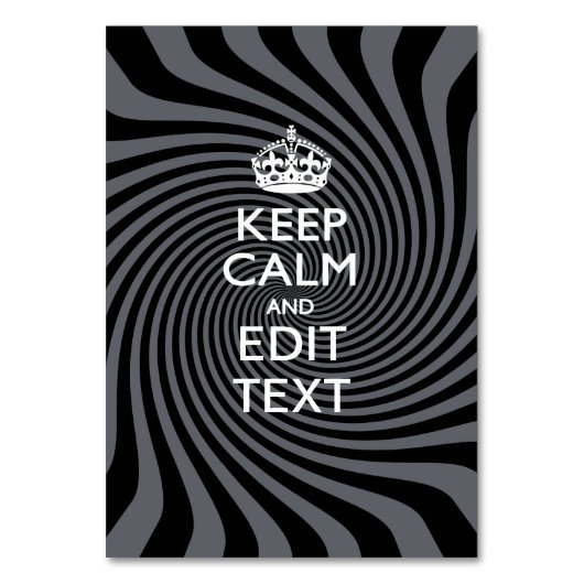 ブラック保スワール上の穏やかな文字 テーブルナンバー (正面)