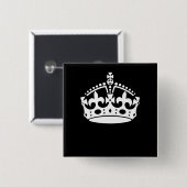 ブラック保デコールのCALM CROWN 缶バッジ (正面&裏面)