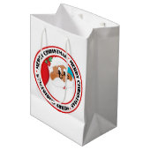 ブラック信じサンタに？ ミディアムペーパーバッグ (正面アングル)