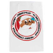 ブラック信じサンタに？ ミディアムペーパーバッグ (正面)