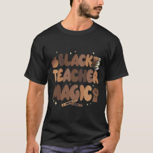 ブラック先生史魔法教育メラニンAfro Tシャツ