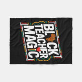 ブラック先生魔法アフロブラックヒストリー月女性 フリースブランケット (正面(横))