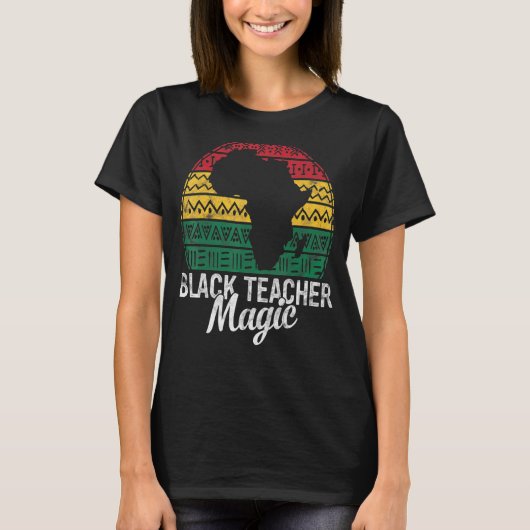 ブラック先生魔法プライド履歴月Hbcu Educa Tシャツ (正面)