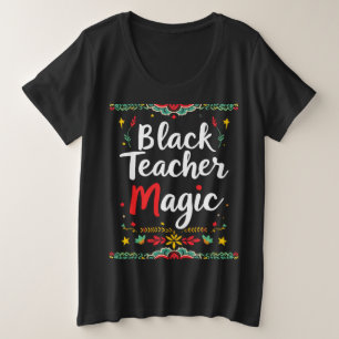 ブラック先生魔法 プラスサイズTシャツ