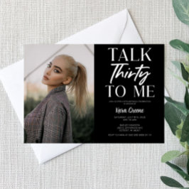 ブラック写真トーク30歳の誕生日 招待状