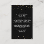 ブラック写真葬儀祈りの言葉カード 名刺 (裏面)