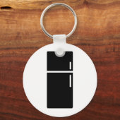 ブラック冷蔵庫冷蔵庫アイコン キーホルダー (正面)