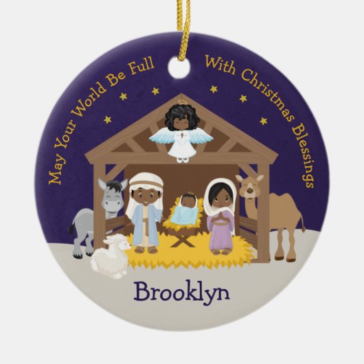 ブラック出生シーン セラミックオーナメント (正面)