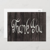 ブラック動揺してウッド素朴サンキューポストカード ポストカード (正面/裏面)