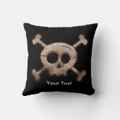 ブラック動揺してスカル&ボーン装飾用クッション クッション (裏面)