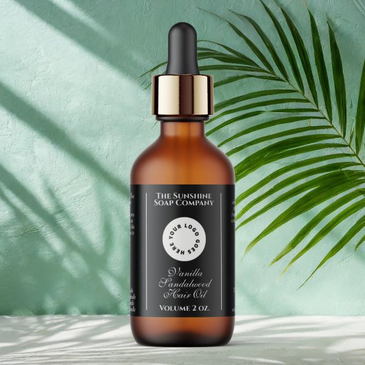 ブラック化粧品ボトルラベル（ロゴ付き） ラベル